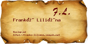 Frankó Liliána névjegykártya